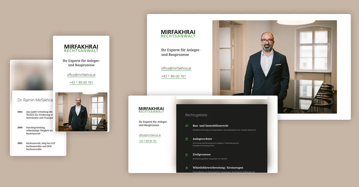 Design Pesendorfer: Website Anwalt Ramin Mirfakhrai